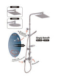 Aura Rainfall Shower with Long Handle - Rectangle/Round